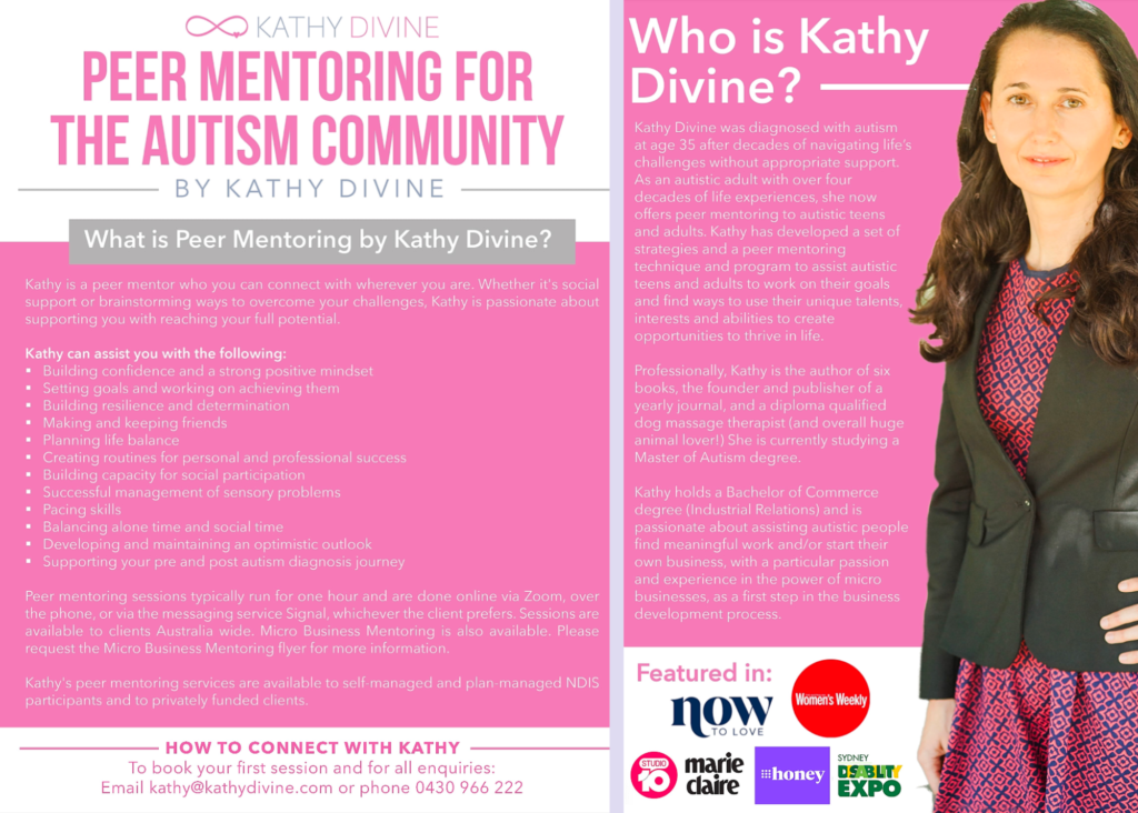 Peer Mentoring Flyer For Autistic Teens and Adults